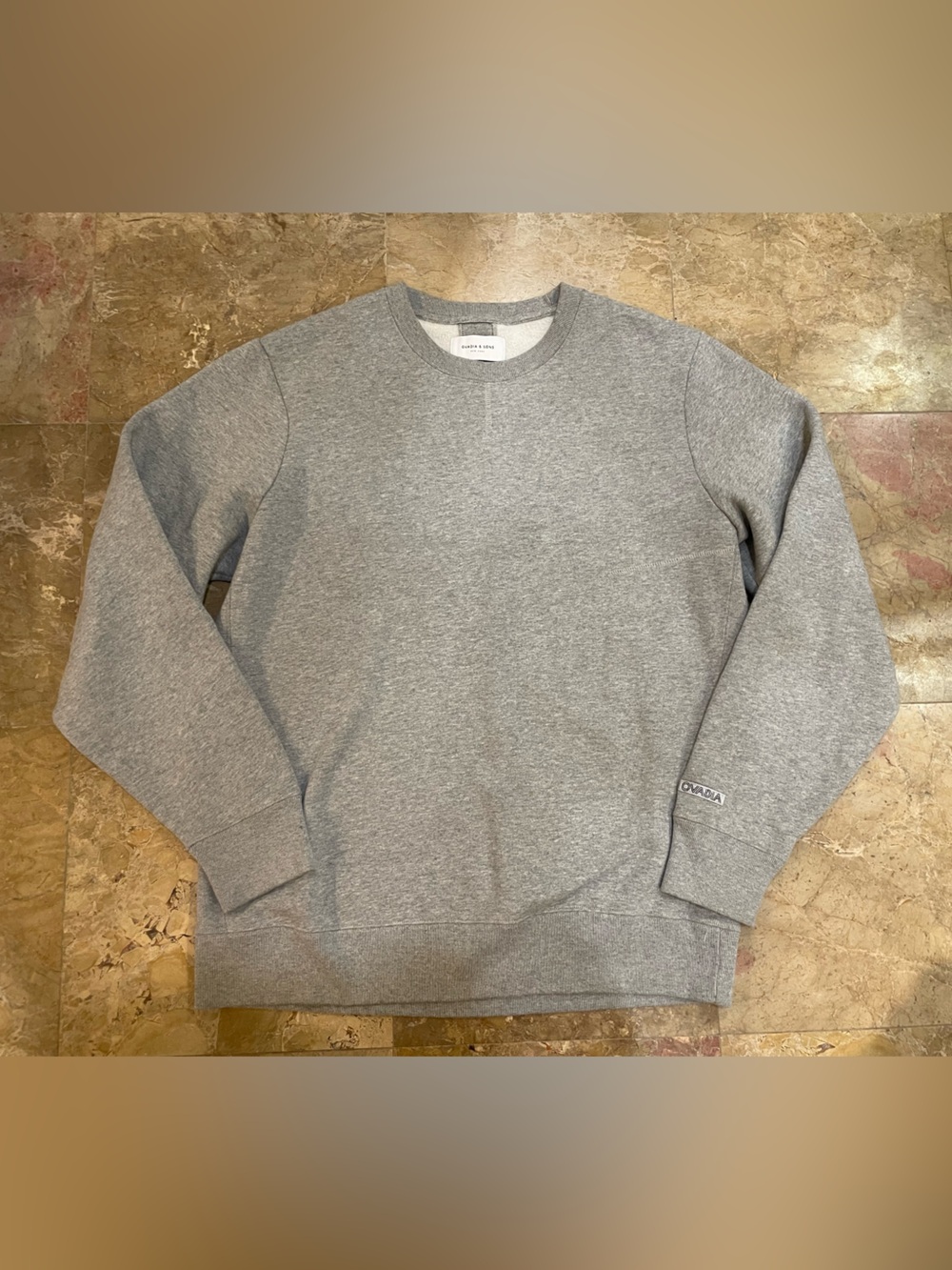 Ovadia & Sons Men's Crewneck Sweatshirt Gray Fleece Pullover Size [L] Luxury